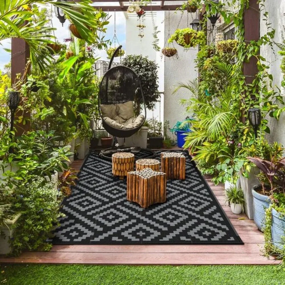 New 6x9 Outdoor Rug, Waterproof Reversible Patio Mat for RV, Deck, Porch & More